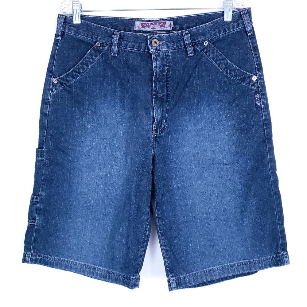 Silver Jeans Men Jean Short Cotton Blue Size 34 (34x12)